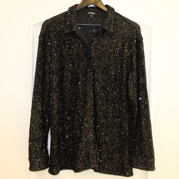 Express Tops - Express black sequins shirt (women’s XL)